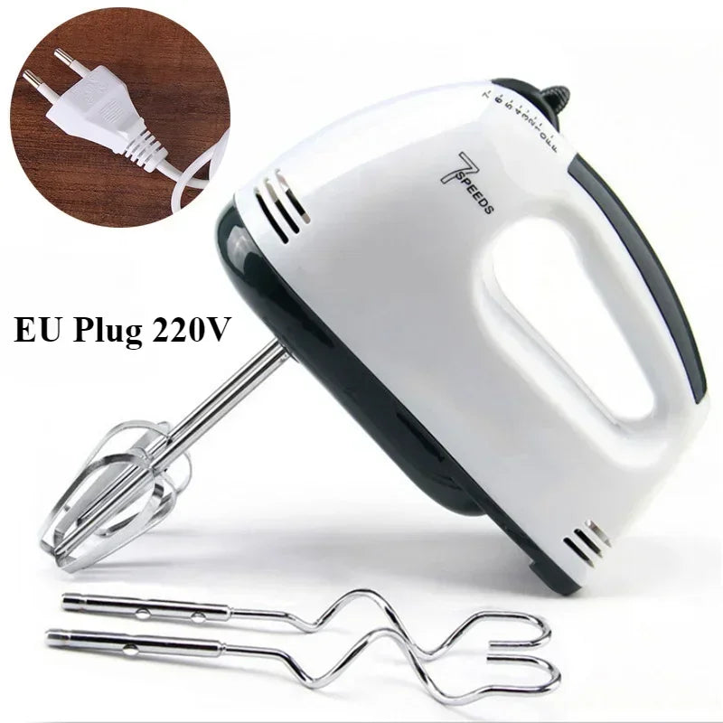 Handheld Electric Egg Beater – 7-Speed Dough & Cream Mixer