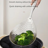Large Stainless Steel Colander Skimmer Spoon – Heavy Duty Food Strainer