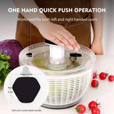 LMETJMA 6.3 QT Salad Spinner – One-Handed Easy Press Lettuce & Vegetable Dryer