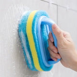 Household Cleaning Sponge Brush with Handle Durable Scrubber for Kitchen & Bathroom