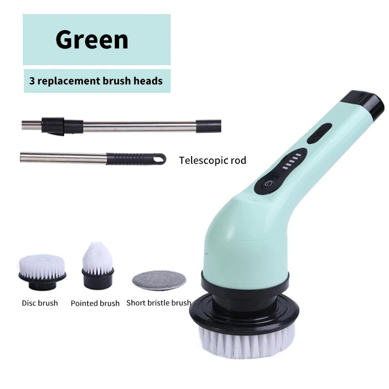 9-in-1 Electric Cleaning Brush – Spin Scrubber for Kitchen, Bathroom & Home