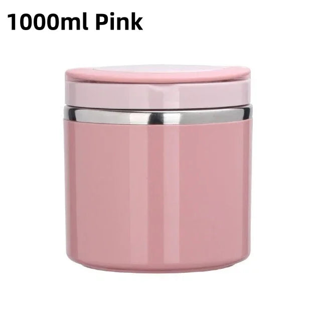 630ML / 1000ML Stainless Steel Food Thermal Jar – Insulated Soup Cup Lunch Box for Kids & School