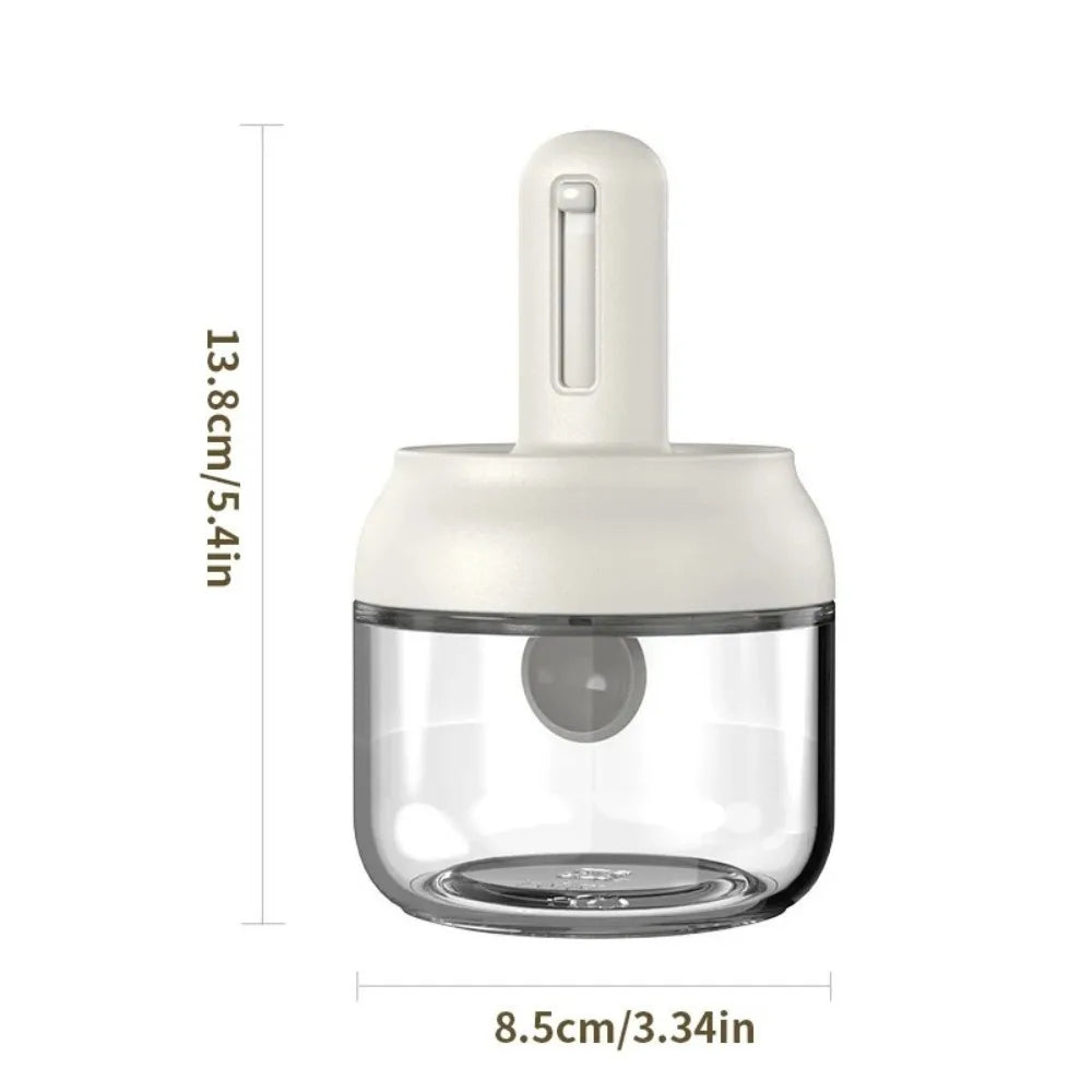 1/3 Pcs Glass Seasoning Bottle with Telescopic Spoon – Leak & Moisture-Proof Kitchen Storage