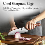 XINZUO 7.2" Santoku Knife – German 1.4116 Stainless Steel Chef Knife with Pakka Wood Handle