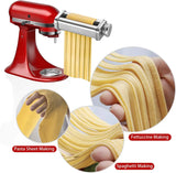 Pasta Attachment for KitchenAid Mixer – Pasta Sheet Roller, Spaghetti & Fettuccine Cutter