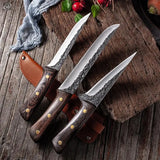 ALLWIN Handmade Forged Boning Knife Set – 5Cr15 Stainless Steel Butcher & Chef Knives with Wenge Wood Handle