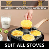 LMETJMA 4-Cup Egg Frying Pan Non-Stick – Pancake & Omelet Pan for Gas & Induction (JT87)