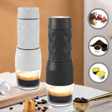 3-in-1 Portable Manual Espresso Maker – Hot & Cold Water Hand Press Coffee Brewer for Travel & Hiking