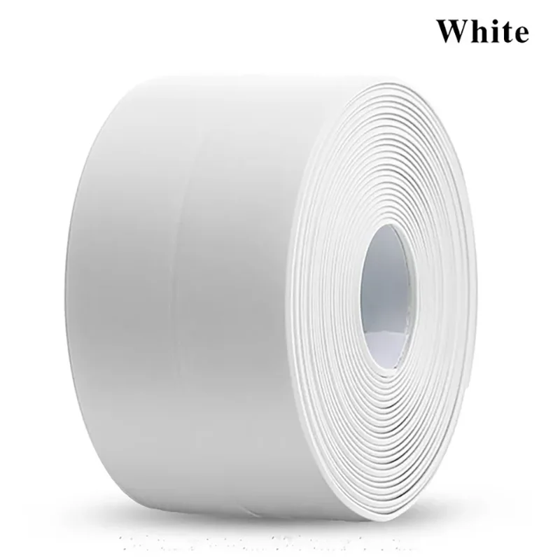 Waterproof Sealing Tape Strips, PVC Self-Adhesive Mold-Proof Caulk for Bathroom & Kitchen