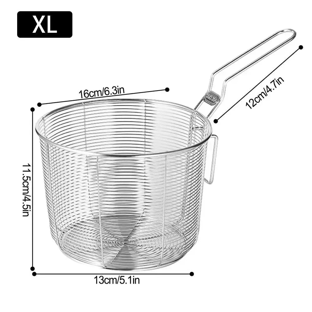 Mini Stainless Steel Frying Basket – Mesh Chip & Dumpling Strainer