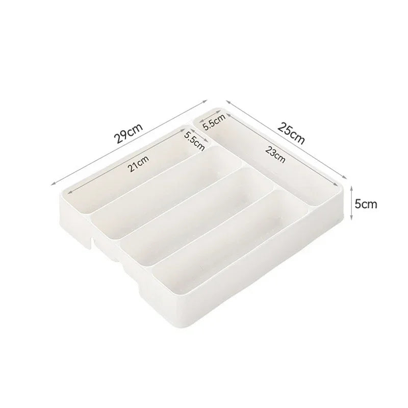4/5 Compartment Cutlery Organizer – Kitchen Drawer Divider Tray for Spoon & Fork