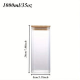 2/4pcs Glass Food Storage Jars with Bamboo Lids – Airtight Stackable Kitchen Containers