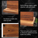 Home Kitchen Magnetic Knife Holder – Acacia Wooden Knife Block with Strong Magnets