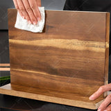 Home Kitchen Magnetic Knife Holder – Acacia Wooden Knife Block with Strong Magnets