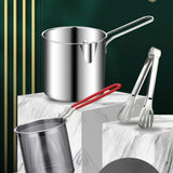 304 Stainless Steel Deep Fryer with Frying Basket – Multifunction Small Kitchen Pot