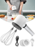 USB Rechargeable Electric Hand Blender – Portable Wireless Hand Whisk with 3 Speeds & 2 Whisks for Baking