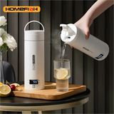 HOMEFISH 450ML Portable Electric Kettle – Travel Tea & Coffee Kettle with Thermal Cup
