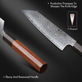 TURWHO 5" Japanese Utility Knife – Hand-Forged AUS-10 Damascus Steel Chef Knife