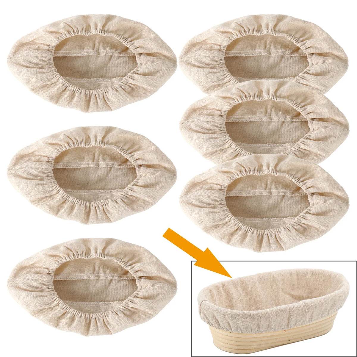 3/6pcs Bread Basket Liner Cloth Set – 10-Inch Round Dough Fermentation Covers