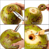 LMETJMA Stainless Steel Coconut Opener – Safe & Easy Coconut Scraper Knife