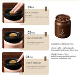 Vacuum Coffee Bean Storage Container – Stainless Steel Airtight & Light-Proof Canister