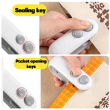 Mini Bag Sealer 2-in-1  Rechargeable Heat Sealer with Cutter & Magnet