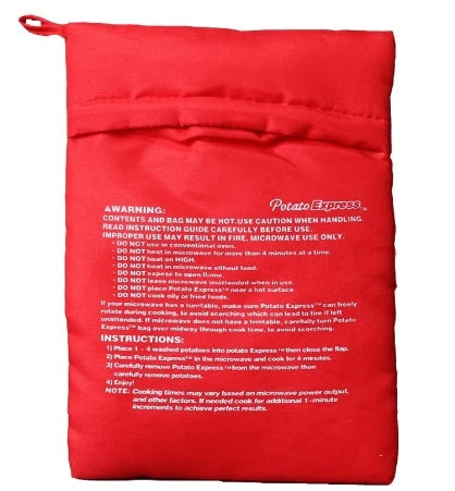 Reusable Microwave Potato Bag – Express Baked Potato Cooker Pouch (Perfect Potatoes in 4 Minutes)