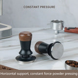 51 / 53 / 58mm Espresso Coffee Tamper – Walnut Adjustable Height Constant Force Barista Tool