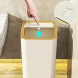 10L Odor-Proof Trash Can with Lid – One-Touch Press Design Space-Saving Bin for Bathroom & Kitchen