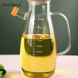 KEMORELA Glass Olive Oil Bottle – Leak-Proof Condiment Container for Kitchen & BBQ