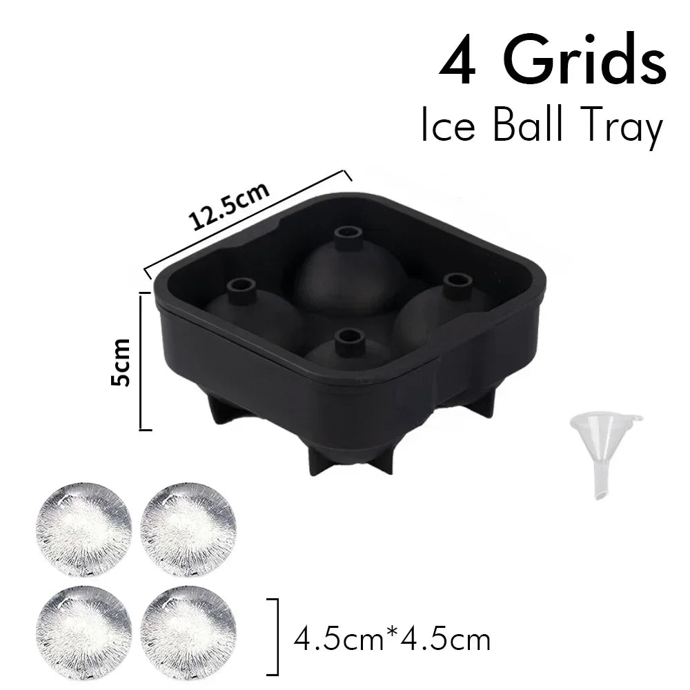 Silicone Ice Cube Tray & Ice Ball Mold, Square & Sphere Freezer Maker with Lid