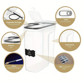 3-Piece Airtight Cereal Storage Container Set – BPA-Free, Dishwasher Safe (2.5L / 4L)