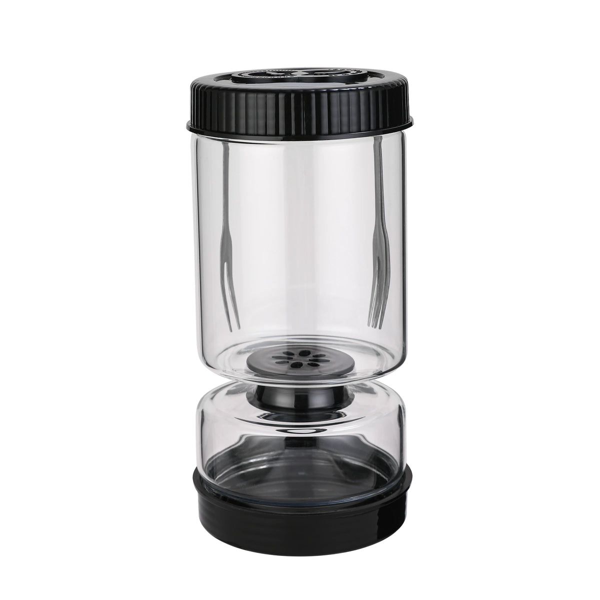 Glass Olive & Pickle Strainer Jar – Airtight Hourglass Container with Strainer