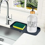 Silicone Kitchen Sink Sponge Holder & Soap Dish – Self-Draining Anti-Slip Storage Rack