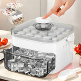 Compact Double Layer Ice Cube Tray – Pull-Out Ice Drawer with Lid