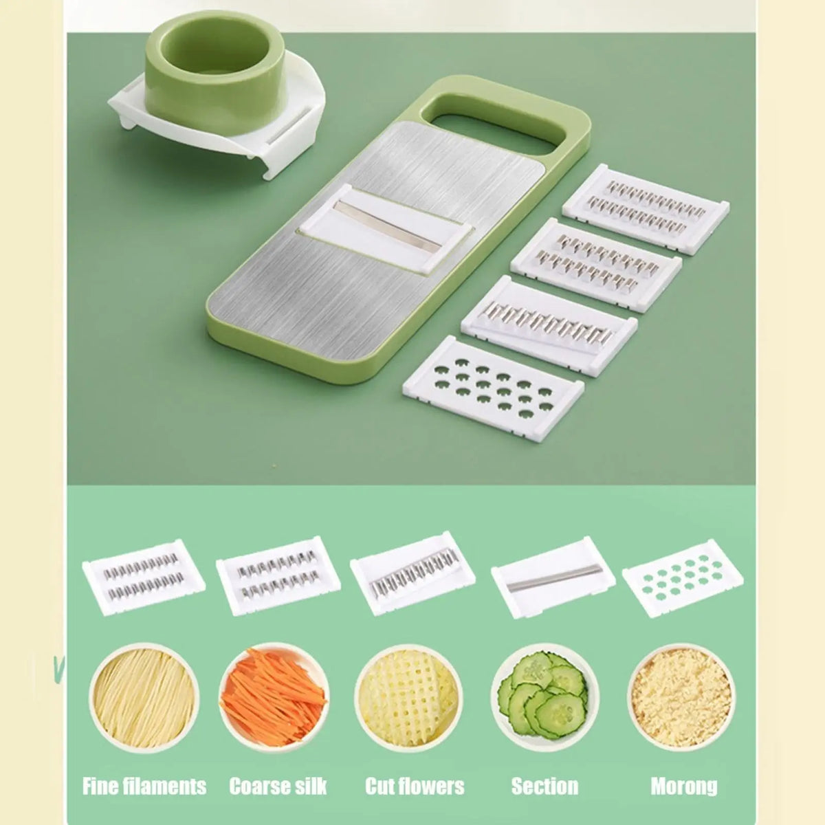 9-in-1 Vegetable Cutter – Multi-Functional Manual Slicer, Shredder & Grater Set