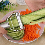Stainless Steel Julienne Peeler & Vegetable Slicer – Multi-Functional Potato, Carrot, Cucumber & Fruit Grater Tool