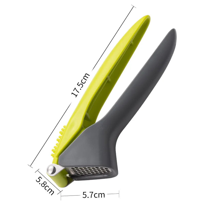 Stainless Steel Garlic Press Crusher – Handheld Ginger & Vegetable Mincer