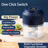 250ml Mini Electric Vegetable Chopper – USB Rechargeable Wireless Garlic & Food Crusher