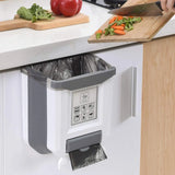 Kitchen Folding Trash Can Wall Mounted – Collapsible Cabinet Door Trash Bin for Home & Car