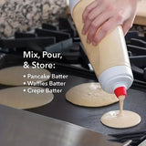 Hand-Cranked Batter Mixing Bottle – Easy Squeeze Pastry Dispenser with Blender Ball
