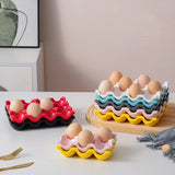 6/12 Grid Ceramic Egg Storage Tray – Refrigerator & Kitchen Organizer