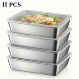 11-Piece Stainless Steel Food Containers with Lids – Airtight, Reusable Storage for Lunch, Leftovers & Freezer