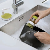 Dish Brush with Soap Dispenser – Multi-Use Palm Scrub Brush with Tray