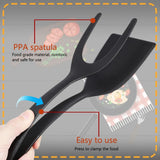 2 in 1 Grip & Flip Spatula Tongs – Nylon Non-Stick Egg & Pancake Flipper