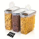 3-Piece Airtight Cereal Storage Container Set – BPA-Free, Dishwasher Safe (2.5L / 4L)