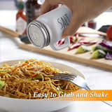 Black and White 2pcs Salt and Pepper Shaker Set – 4.4oz Vintage Glass Seasoning Shakers for Home