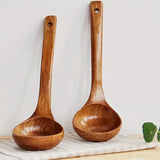 Non-Stick Wooden Cooking Spoon – Solid Anti-Scalding Soup Ladle for Daily Cooking