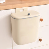 Plastic Wall-Mounted Trash Can with Sliding Lid – Hanging Garbage Bin for Bathroom, Kitchen & Cabinet Door