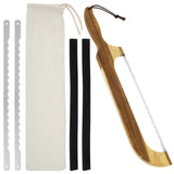 Wooden Bow Bread Cutter – Serrated Sourdough & Bagel Knife with Detachable Blade